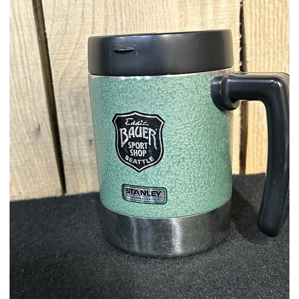 Stanley Eddie Bauer Sport Shop Stainless Steel Mug With Lid Big Grip Green B4 - Picture 7 of 11